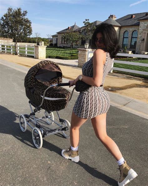 kylie jenner fendi baby|Kylie Jenner Takes Daughter Stormi Out for a Stroll in Fendi Gear.